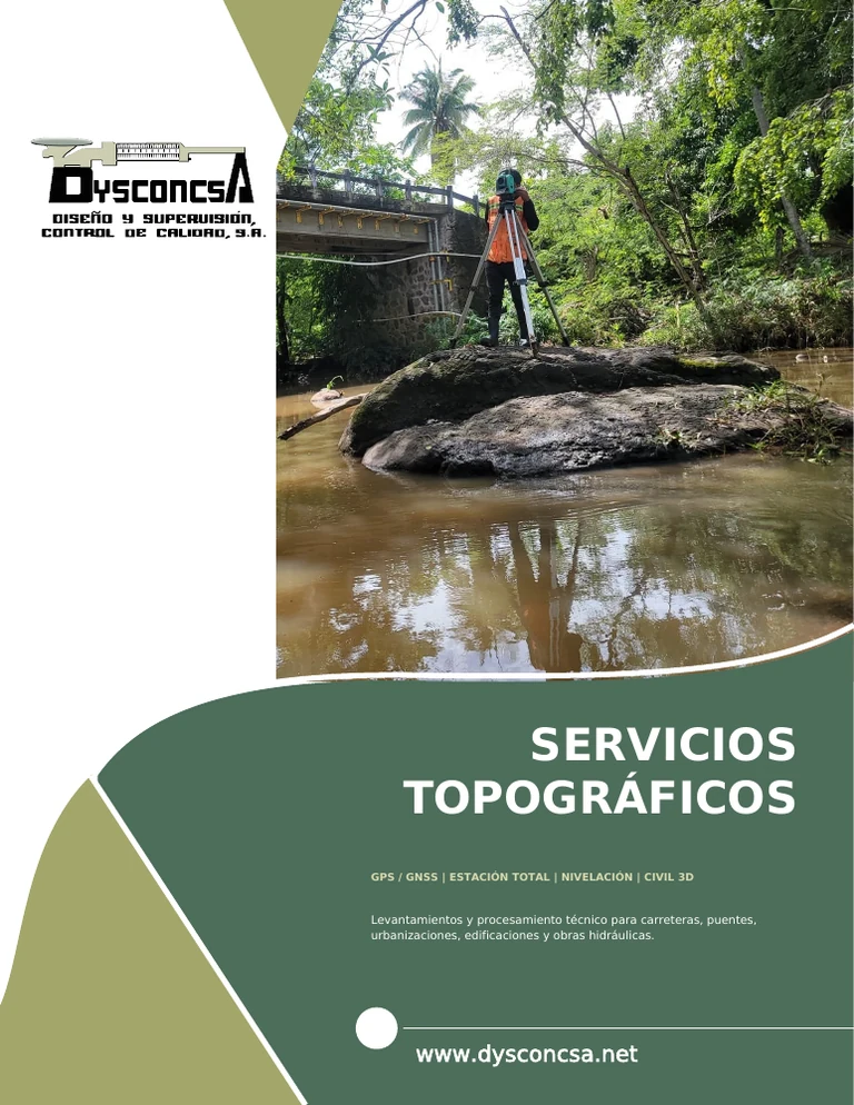 Portada del brochure Servicios topográficos de DYSCONCSA